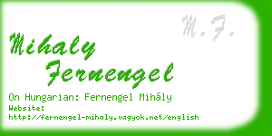 mihaly fernengel business card